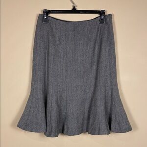 Chaps Petite Women’s Wool Blend Knit Black Gray Fit and Flare Skirt